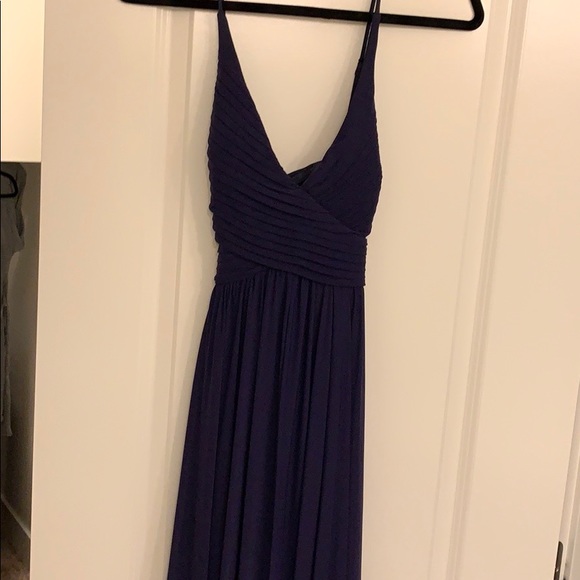 Davids Bridal Navy blue bridesmaid dress - Picture 2 of 7